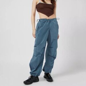 Shiny Balloon Cargo Pants in Blue